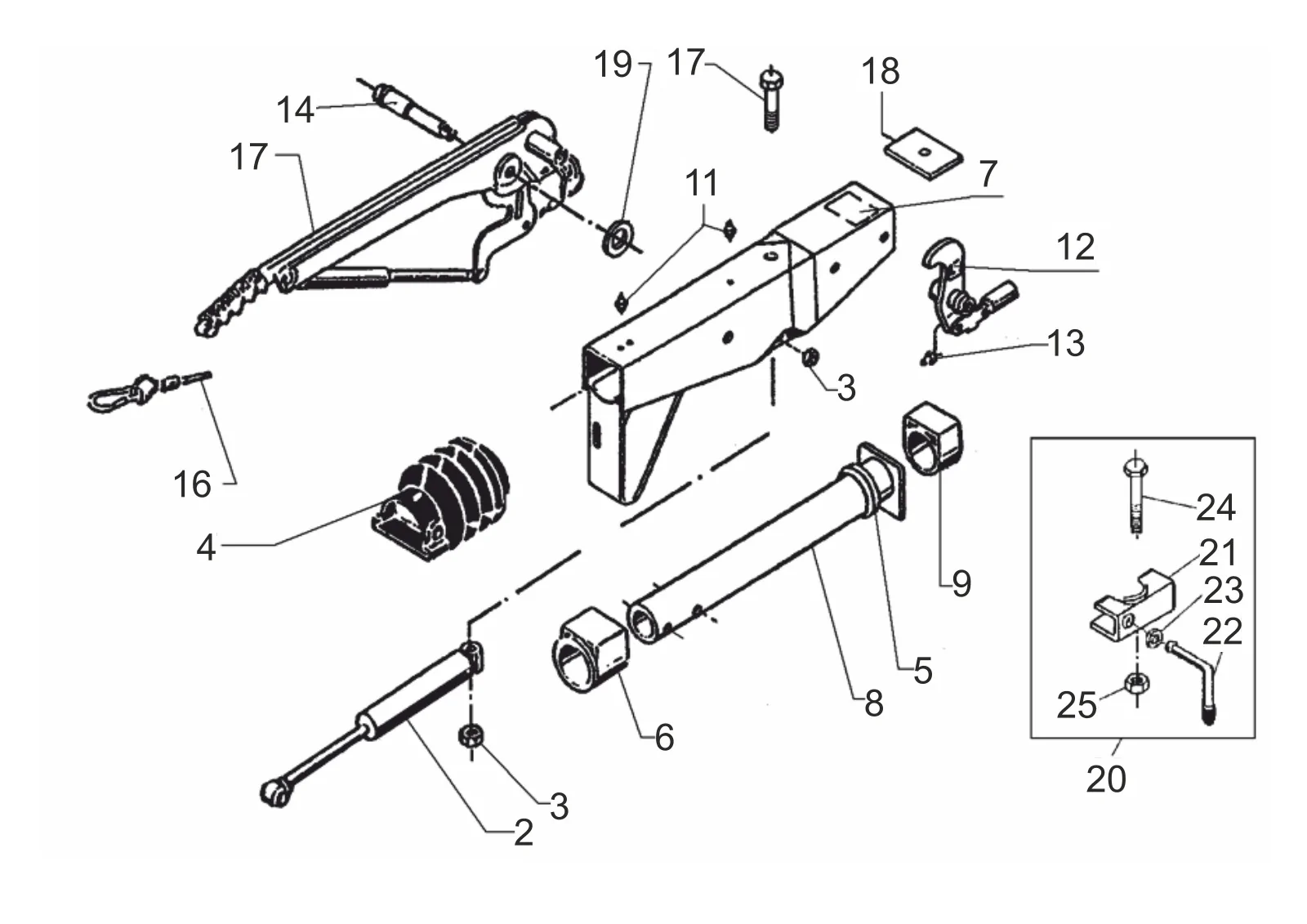 Plano de despiece para AL-KO ETI 811416 – Inercia dispositivo cuadrado 70 161s