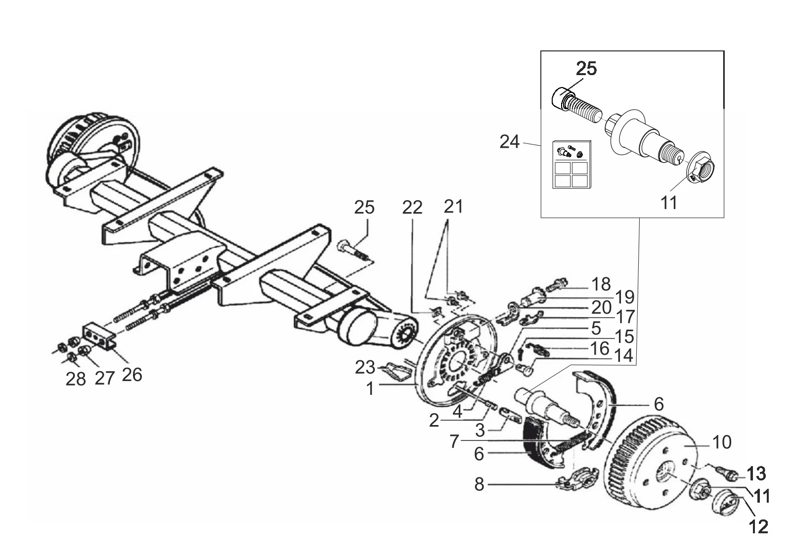 Exploded drawing for AL-KO ETI 811423 – COMPACT Axle B850 2051 ATLAS COPCO