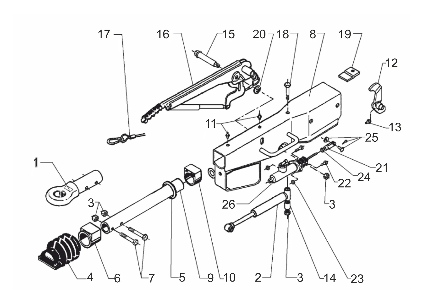 Plano de despiece para AL-KO ETI 811440 – Inercia dispositivo cuadrado 100 161s hydraulik