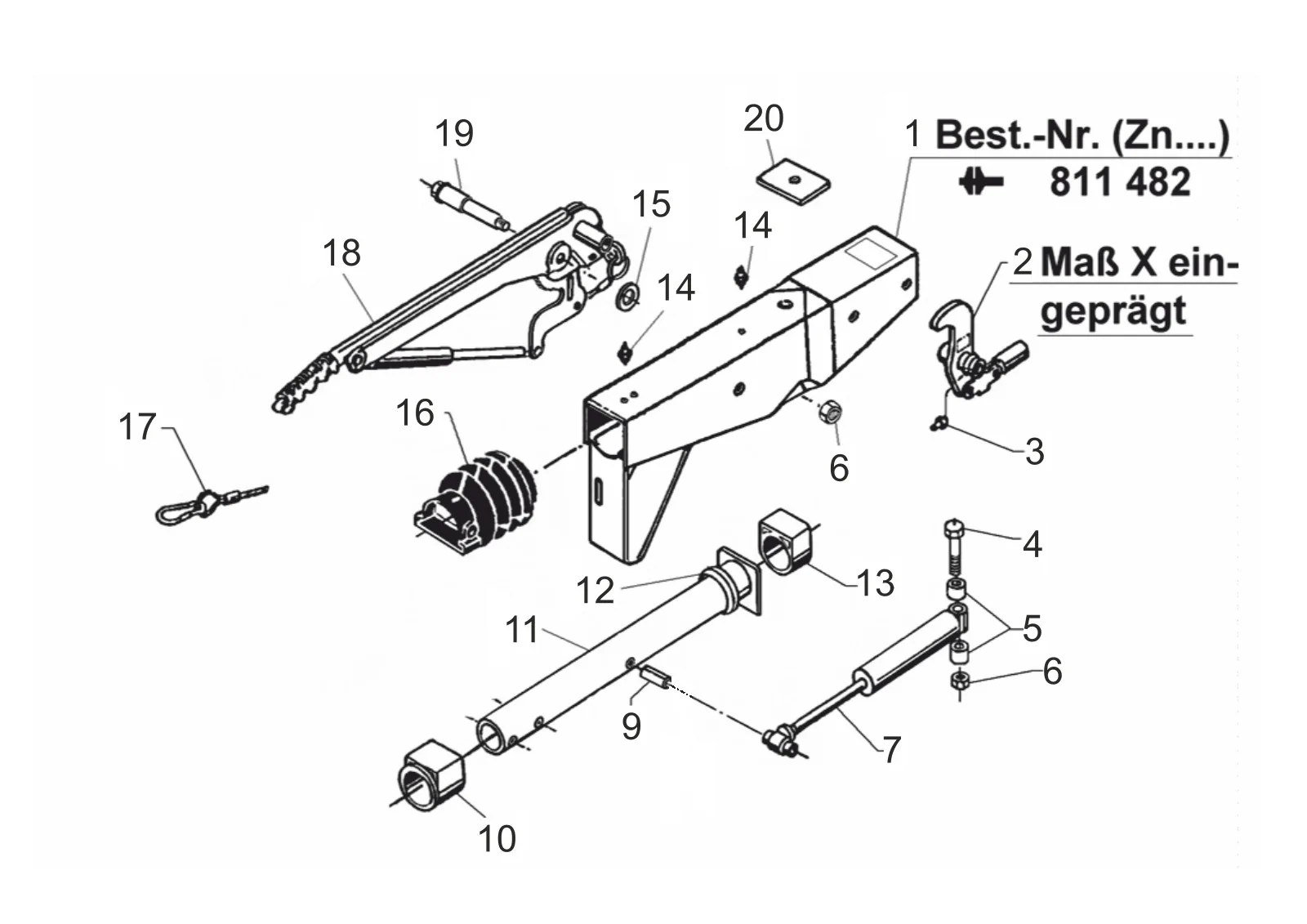 Plano de despiece para AL-KO ETI 811482 – Inercia dispositivo cuadrado 70 161s