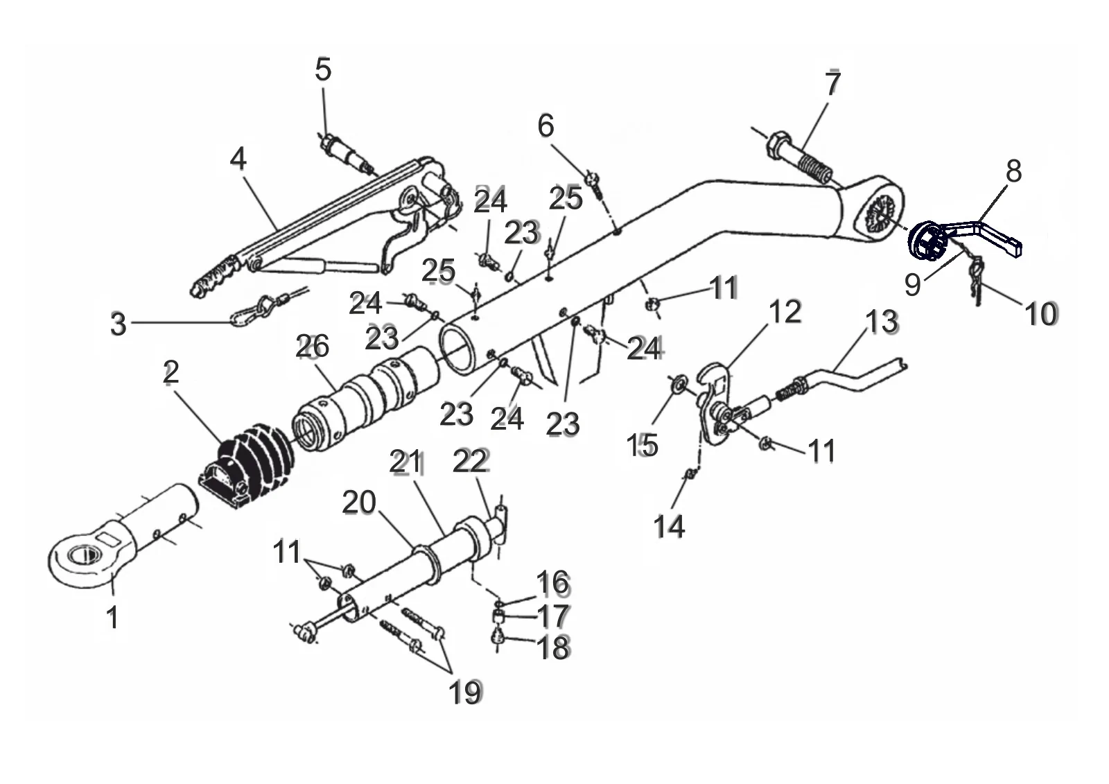 Exploded drawing for AL-KO ETI 811519 – Overrun device type 161 R/Q