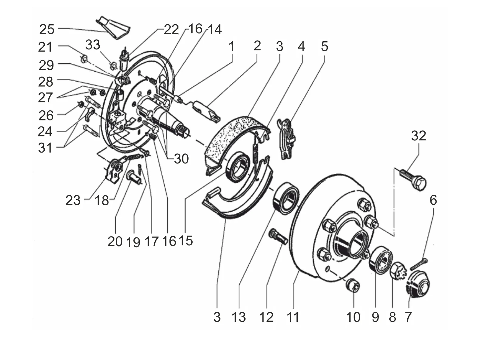 Plano de despiece para AL-KO ETI 811531 – Rueda freno 3062 para flushing system