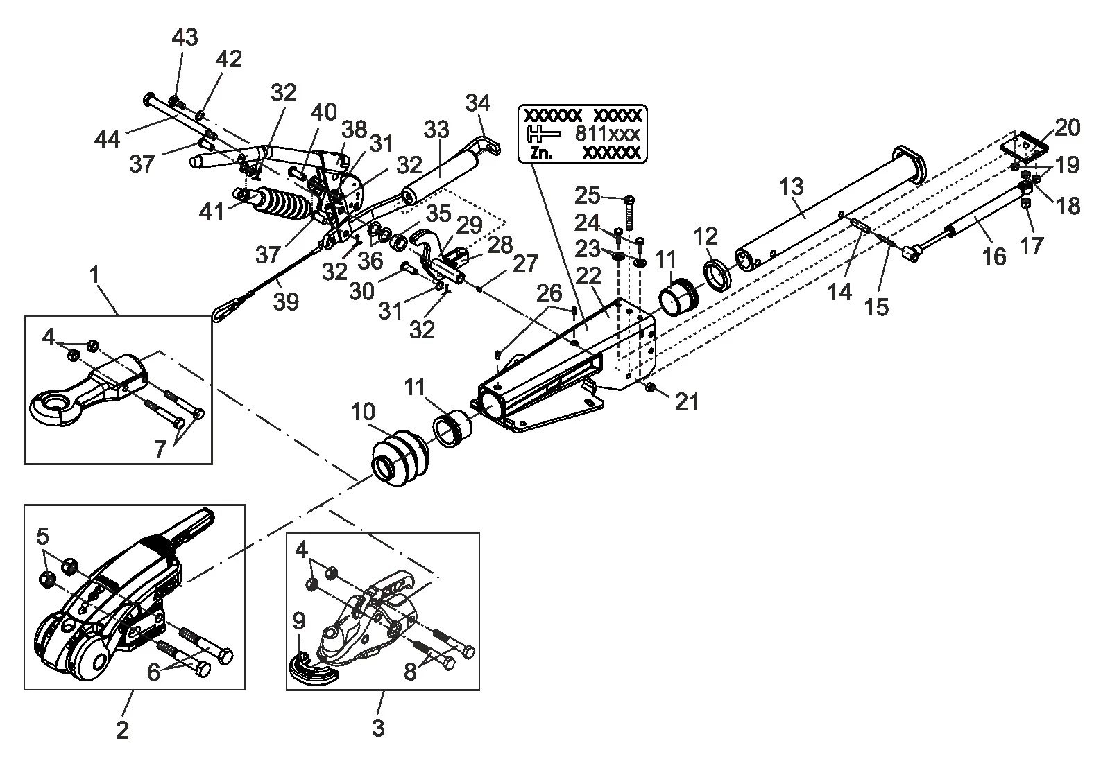 Explosietekening voor AL-KO ETI 811532 – Oplooprem V 2,8 vb/1-c