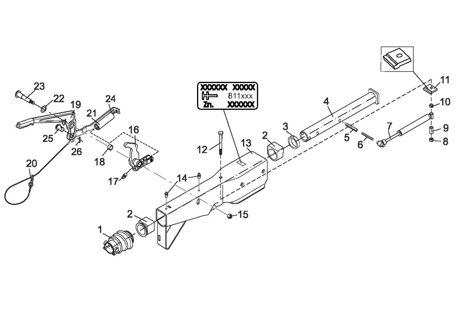 Plano de despiece para AL-KO ETI 811585 – Inercia dispositivo cuadrado 100 251s