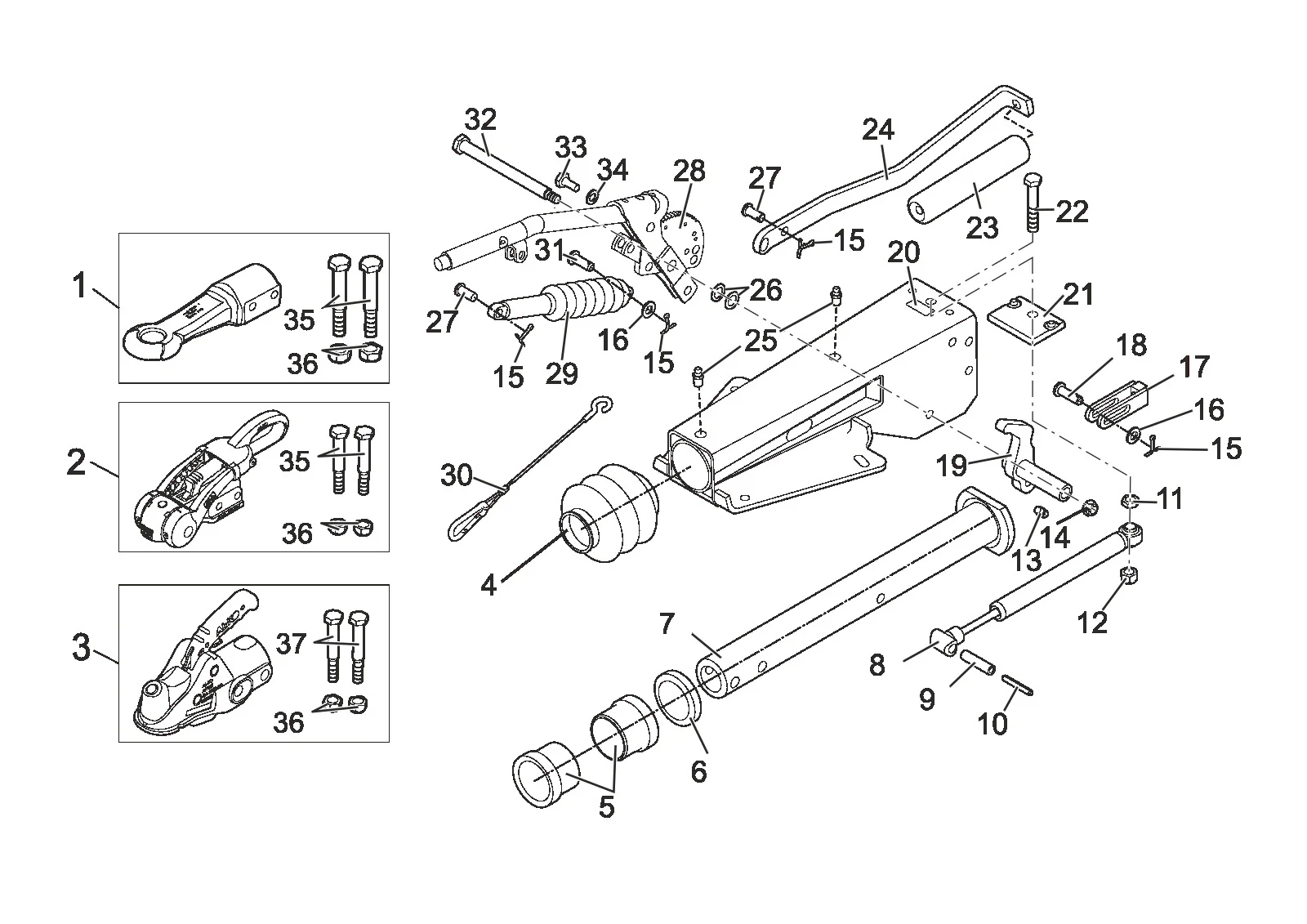 Plano de despiece para AL-KO ETI 811613 – Inercia dispositivo V 2,8vb/1-c