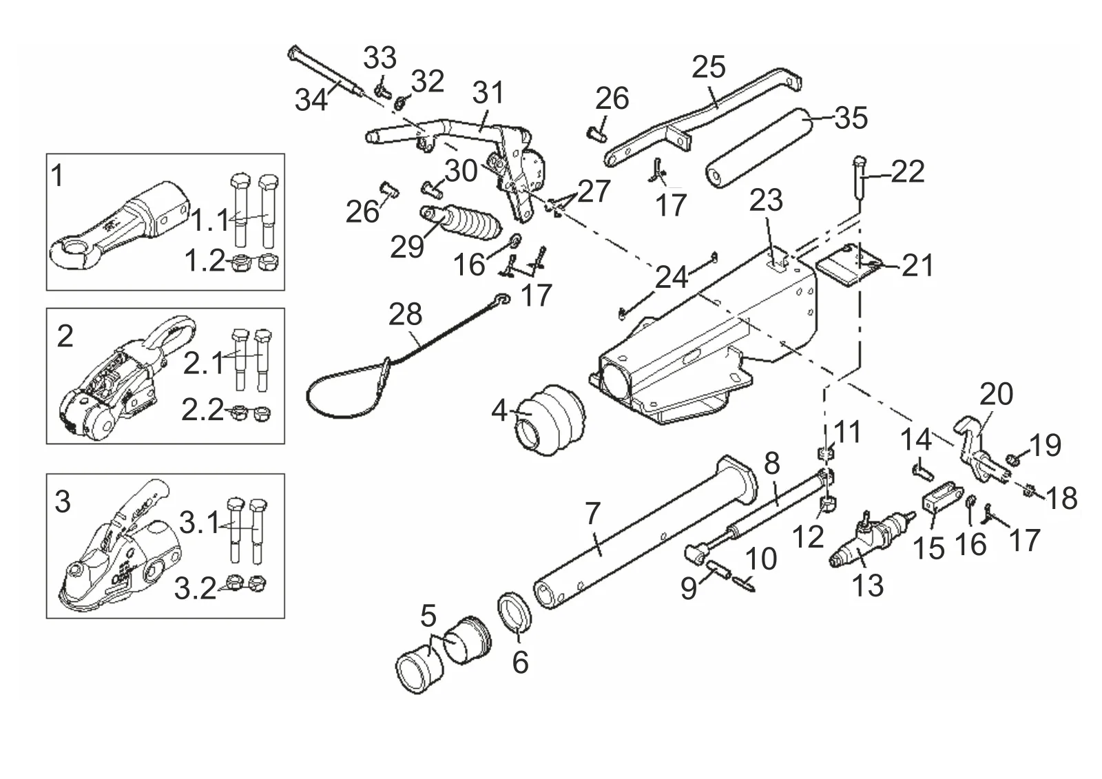 Plano de despiece para AL-KO ETI 811621 – Inercia dispositivo 2,8vb hydraulic cilindro