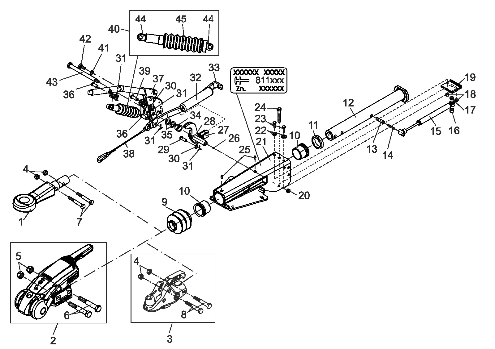 Plano de despiece para AL-KO ETI 811691 – Inercia dispositivo V 2,8vb/1-c 3500kg