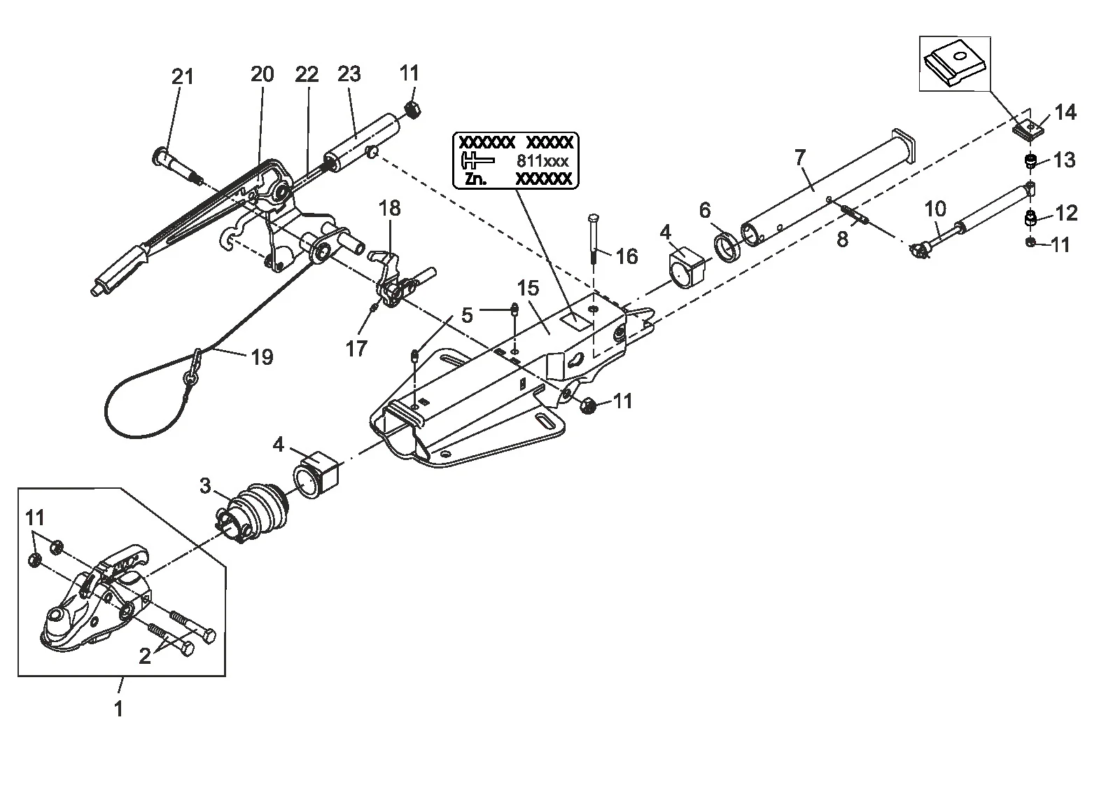 Plano de despiece para AL-KO ETI 811790 – Inercia dispositivo V 251g ak301 top conjunto