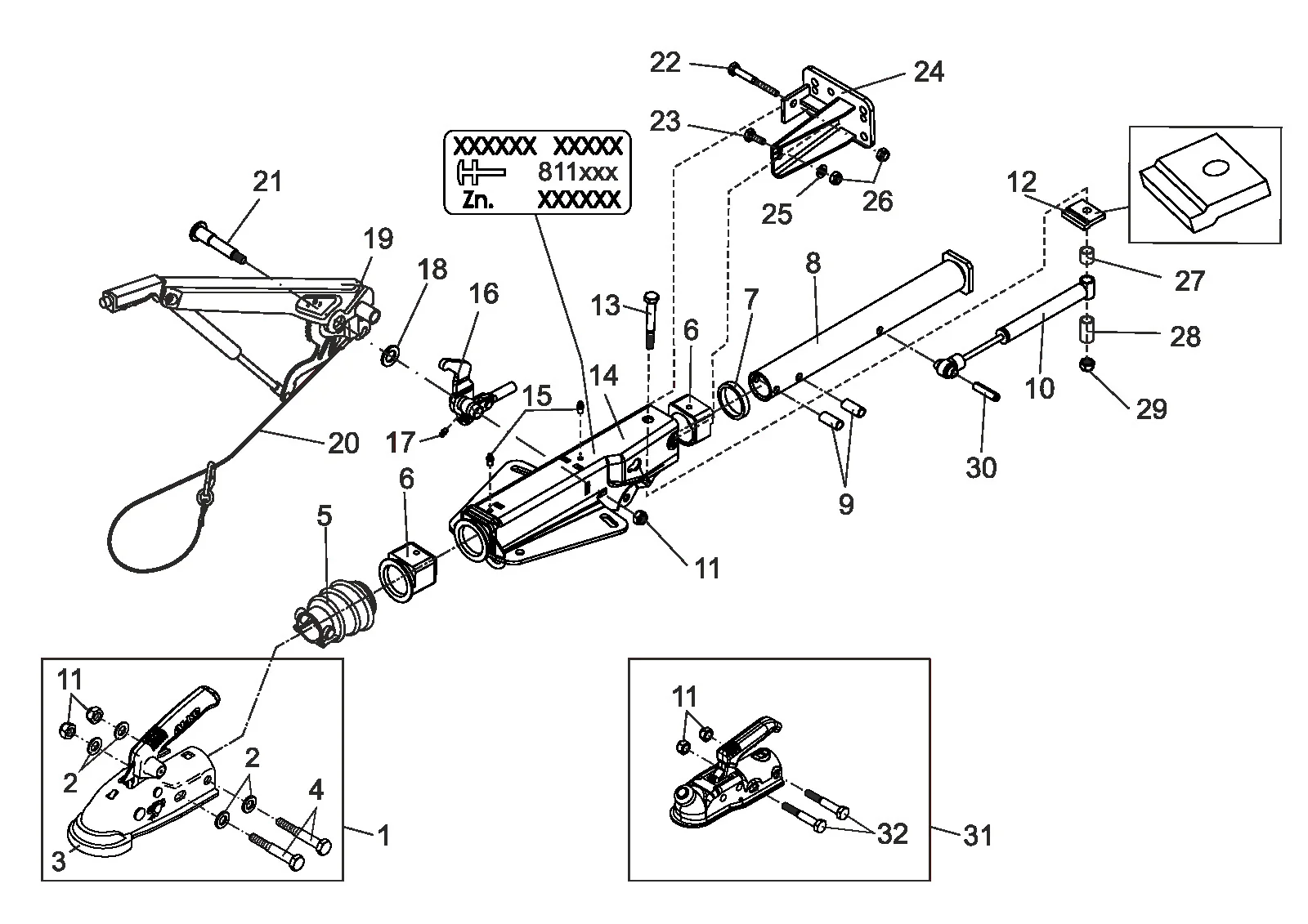 Plano de despiece para AL-KO ETI 811851 – Inercia dispositivo V 161s ak161 bottom instalación