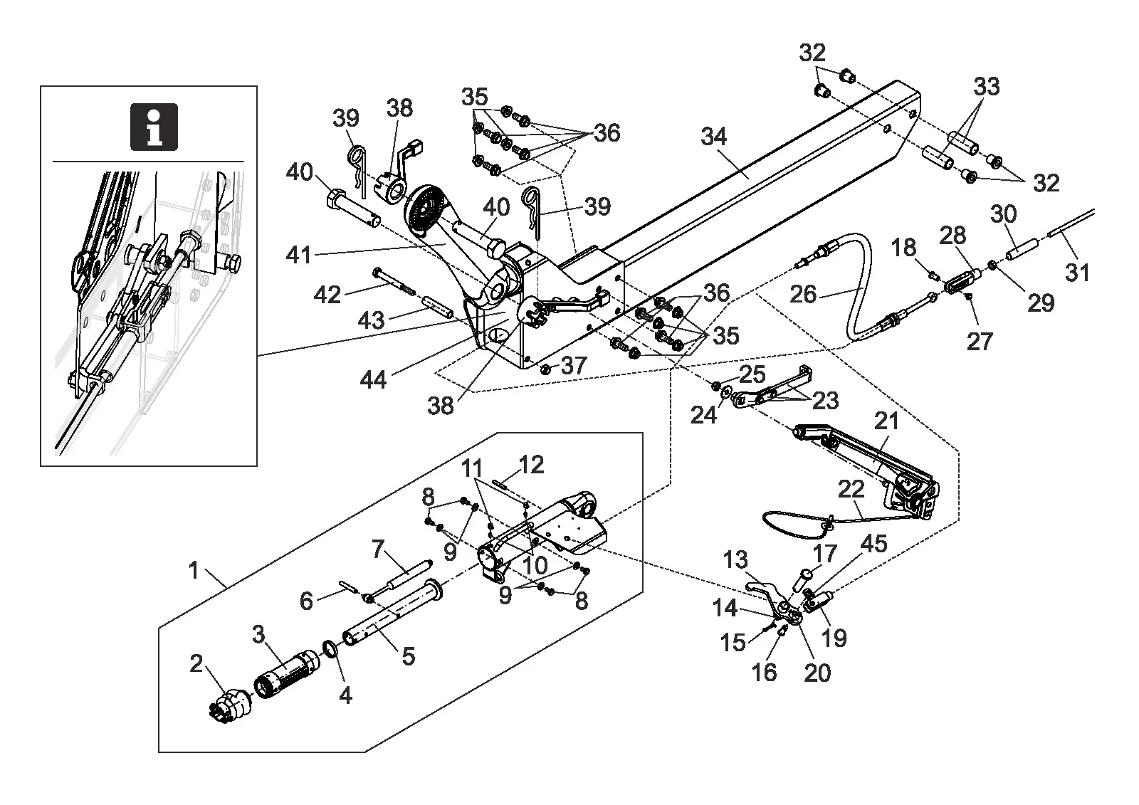 Plano de despiece para AL-KO ETI 811923 – Inercia dispositivo 160vb básico con manija