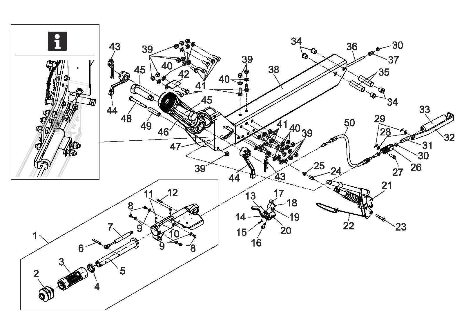 Plano de despiece para AL-KO ETI 811925 – Inercia dispositivo 350vb básico con manija