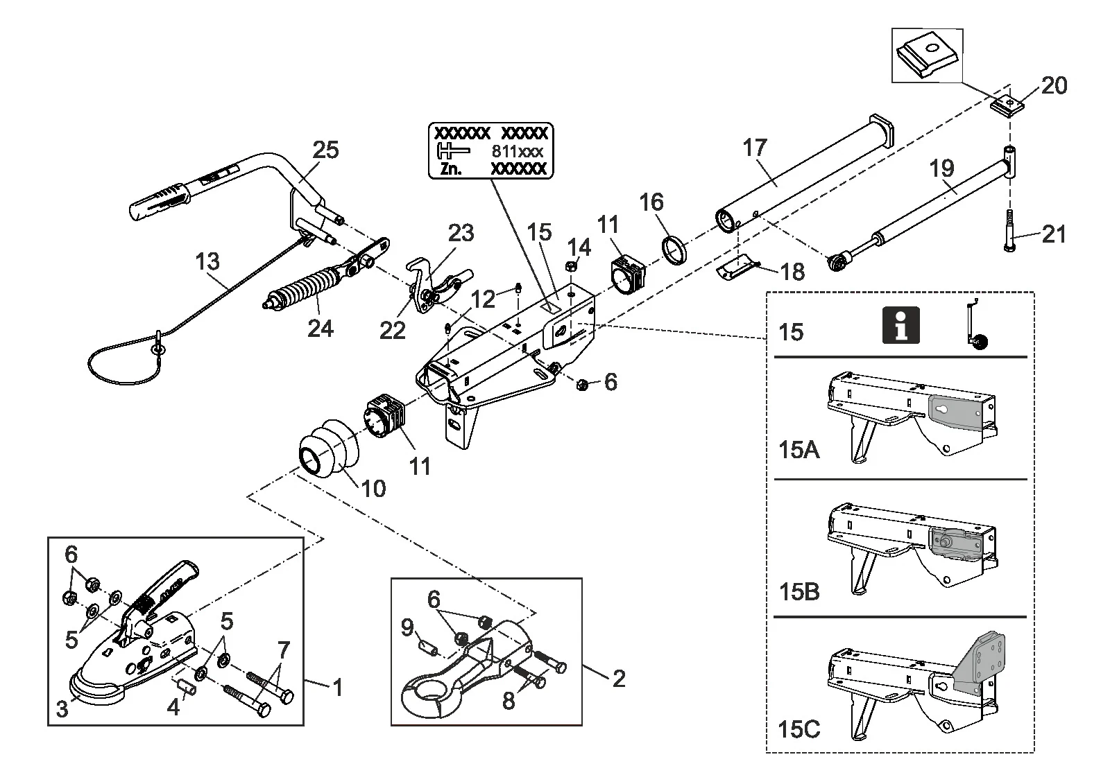 Plano de despiece para AL-KO ETI 811990 – Inercia dispositivo V 251s 2300kg