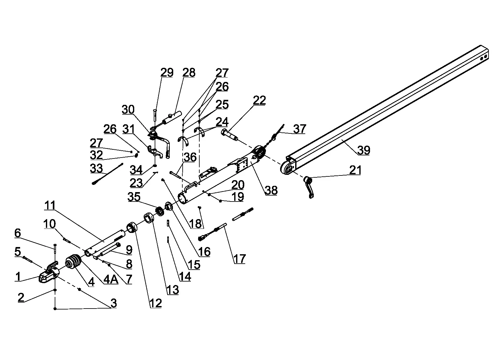 Plano de despiece para AL-KO ETI 827019 – Barra de tiro zaa 3,5-1.1