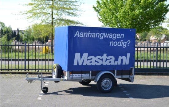 Aanhangwagen met huif huren bij Masta Aanhangwagens